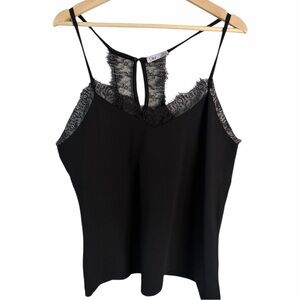 Dex Black Lace Trim Cami Tank Top